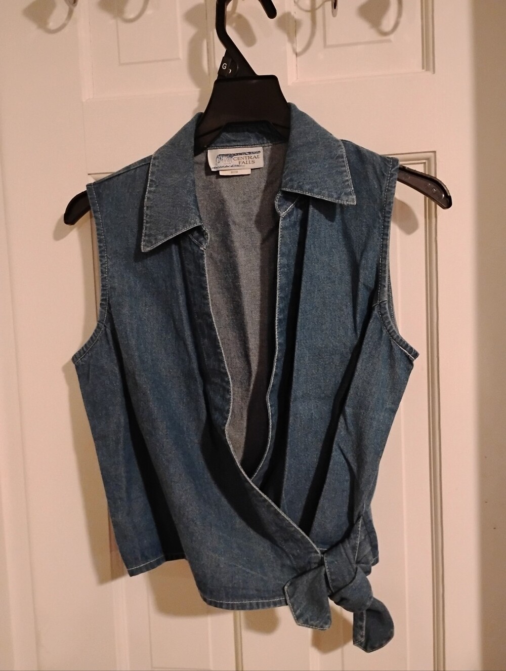 Central Falls Sleeveless Denim Tie-Front Top